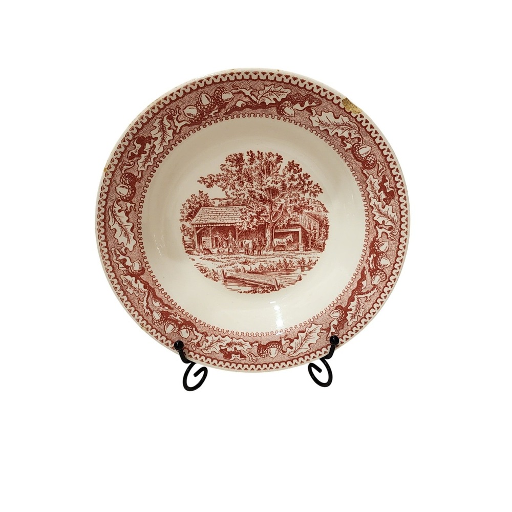Vintage Royal Memory Lane Tonquin Red Scenic Bowl Set, Countryside, 5 Pcs - Picture 10 of 11